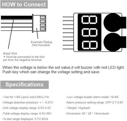 BX100 - LiPo Battery Level Indicator and Alarm